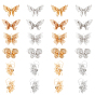Brass Pendants, with Crystal Rhinestone, Butterfly