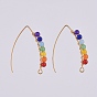 Chakra Jewelry, Dangle Earrings, with Natural Malaysia Jade Beads, 304 Stainless Steel Earring Hooks and Copper Wire