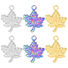 Maple Leaf Stainless Steel Real Gold 18k Electroplated Mirror Jewelry Accessories DIY Titanium Steel Necklace Accessories