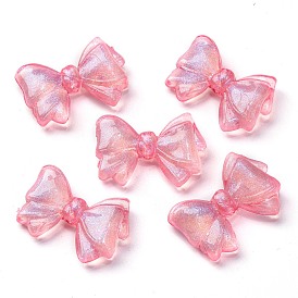 Luminous Transparent Acrylic Beads, Glow in the Dark, Bowknot