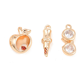 Латунные микро проложить кубического циркония подвески, реальный 14 k позолоченный