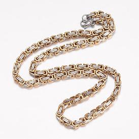 201 de acero inoxidable collares de cadena bizantino