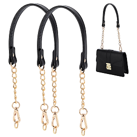 Ручки для сумок из искусственной кожи и металла, золотой свет