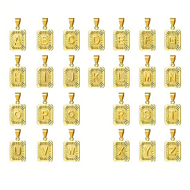 Прямоугольник с буквенным узором 304 ожерелья с подвесками из нержавеющей стали