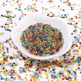 12/0 Grade A Round Glass Seed Beads, Silver Lined