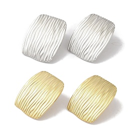 Stripe Rectangle 304 Stainless Steel Stud Earrings for Women
