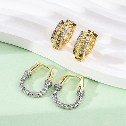 Латунные серьги-кольца из прозрачного кубического циркония, долговечный, без свинца и без кадмия