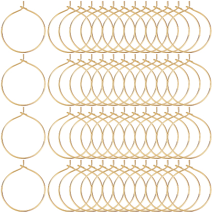 200 шт. латунные кольца для бокалов для вина, Обручальные серьги, без никеля 