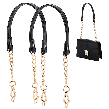 Ручки для сумок из искусственной кожи и металла, золотой свет