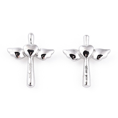 Подвески из серебра 925 пробы с родиевым покрытием 925, Подвески-волшебные палочки со штампом 925