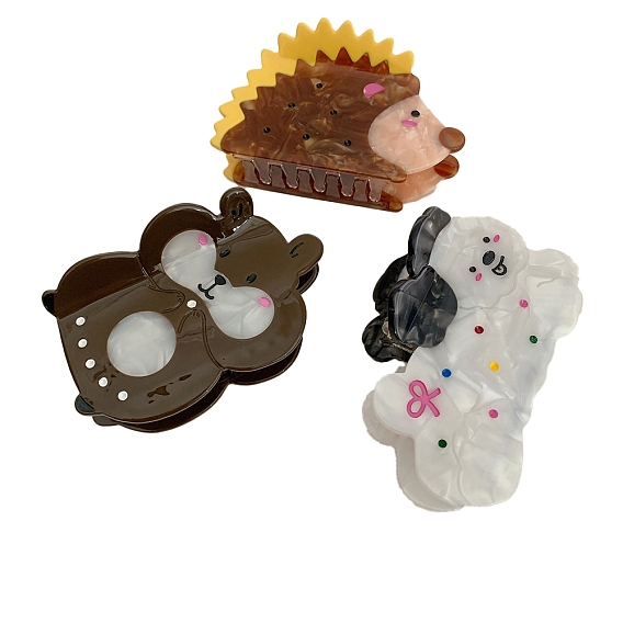 Животные ацетат целлюлозы (смола) заколки для волос в виде когтей, заколка для волос без следов челки для женщин и девочек