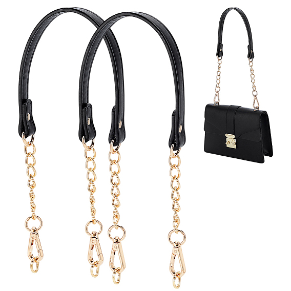 Ручки для сумок из искусственной кожи и металла, золотой свет