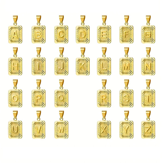 Прямоугольник с буквенным узором 304 ожерелья с подвесками из нержавеющей стали