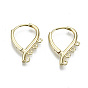 Brass Huggie Hoop Earring, with 4 Loops, Nickel Free, Teardrop