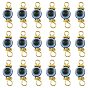 20Pcs Resin Evil Eye Round Bead with 304 Stainless Steel Connector Charms, Golden