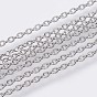 304 Stainless Steel Cable Chains, Soldered, Flat Oval