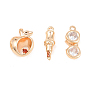 Brass Micro Pave Cubic Zirconia Pendants, Real 14K Gold Plated