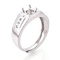 Родиевое покрытие 925 стерлинговое серебро микропаве кубический цирконий солитер помолвочное кольцо регулируемые настройки, компоненты зубчатого кольца
