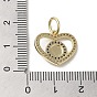 Brass Micro Pave Cubic Zirconia Pendants, with Enamel, with Jump Ring, Real 18K Gold Plated, Heart with Evil Eye