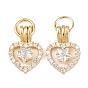 Латунные микропаве прозрачные подвески с фианитом, сердце прелести