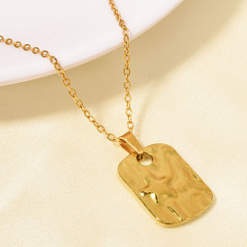 304 Женские ожерелья из текстурированной прямоугольной нержавеющей стали с подвеской в виде звезды