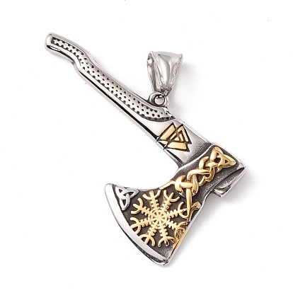 304 Stainless Steel Pendants, Ion Plating(IP), Axe