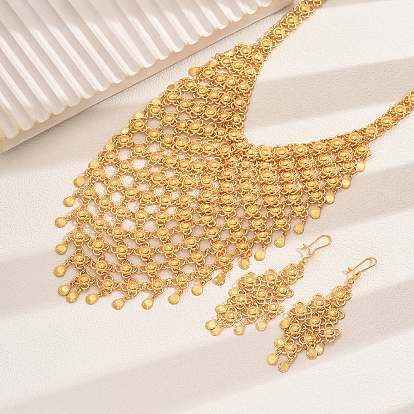 Набор из ожерелья и серег из сплава с геометрическим узором для невесты