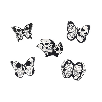 Retro Cartoon Animal Skull Butterfly Moth Alloy Brooch Pin Badge Jewelry