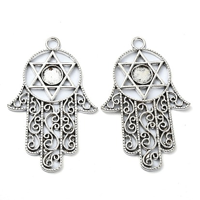 Сеттинги для кабошонов или кулона, сплав, тибетский стиль , без свинца и без кадмия, Хамса рука с Дэвидом Старом