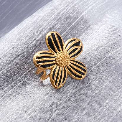 304 открытые кольца манжеты из нержавеющей стали, с эмалью, золотые