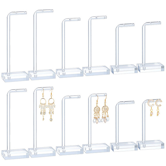 4 наборы 3 размеры прозрачные акриловые подставки для сережек, л форма