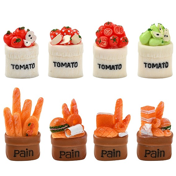 8 шт. 8 стили имитация смолы еда, притворяясь опорными украшениями