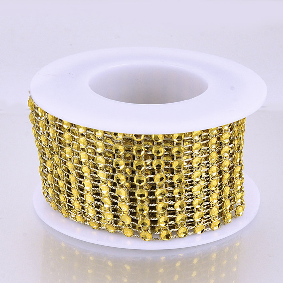 8 Rows Plastic Diamond Mesh Wrap Roll, Rhinestone Ribbon, with Spool, for Wedding, Birthday, Baby Shower, Arts & Crafts