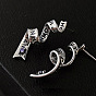 Zirconium Faith Ribbon Earrings Female Niche Design S925 Silver Needle Fashion Cold Style Alphabet Stud Earrings Hip Hop Earrings