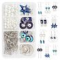 Evil Eye Earrings DIY Making Kits, Including Alloy Enamel Link & Pendants, Alloy & Brass Linking Rings, Glass Pearl Beads, Brass Jump Ring & Earring Hooks & Pins