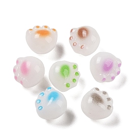 Opaque Acrylic Beads, Cat Paw Print