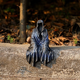 Gothic Black Ghost Resin Sculpture, Mysterious Desktop Ornament for Home Decoration