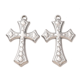 Pendentifs en acier inoxydable, croix ornée de breloques à motifs géométriques
