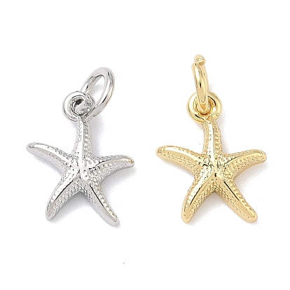 Латунные подвески, прелести морская звезда, долговечный, без кадмия и без свинца, стойки покрытие