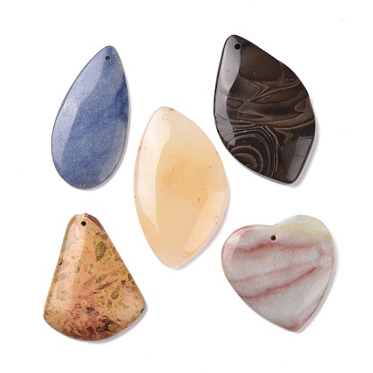 Natural Gemstone Pendants, Mixed Shapes