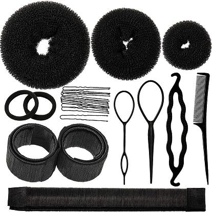 Quick and Easy Bun Hairstyle Kit with Nylon Donut for Perfect Updo Look