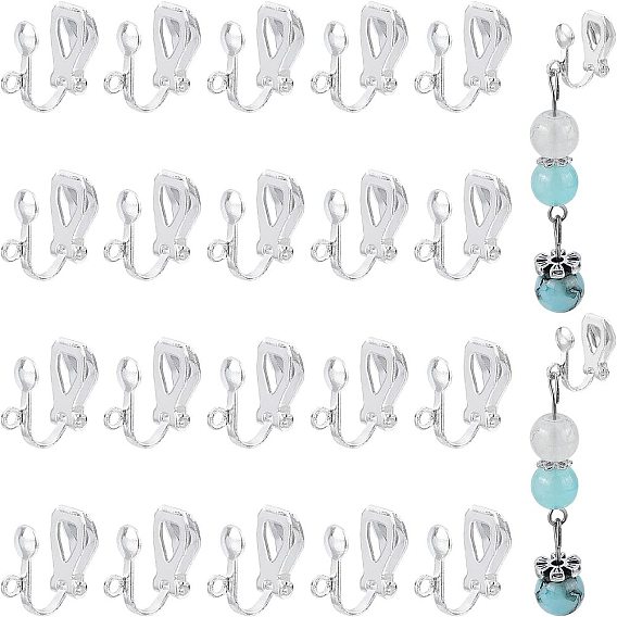 Латунные серьги с клипсами, для не проколотых ушей