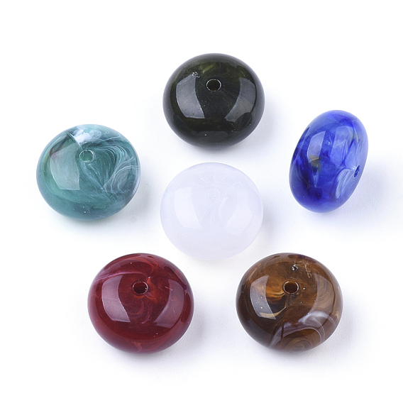Acrylic Beads, Imitation Gemstone Style, Two Tone Color, Abacus