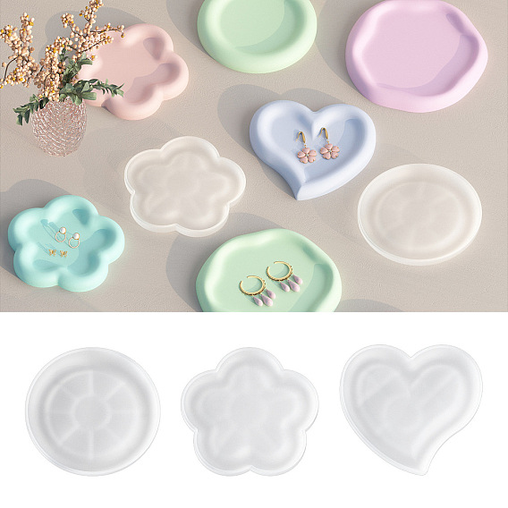 Cup Mat Silicone Molds, Resin Casting Coaster Molds, For UV Resin, Epoxy Resin Craft Making, White