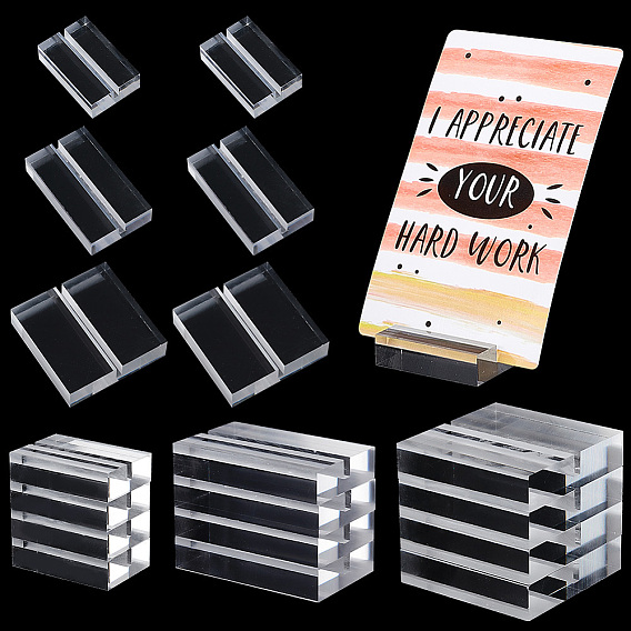 20шт 3 стиль прозрачные акриловые основания, держатель знака места, для свадьбы, вечеринка, Прямоугольник и квадрат