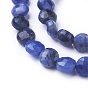 Natural Sodalite Beads Strands, Faceted, Flat Round