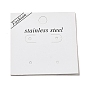 Paper Display Card with Word Stainless Steel, Used For Earrings, Square