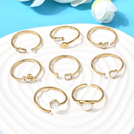 304 Кольца-манжеты из нержавеющей стали и натуральной раковины для женщин, реальный 18 k позолоченный, ионное покрытие (ip), долговечный