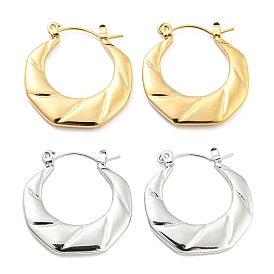 Twist Ring 304 Stainless Steel Hoop Earrings for Women
