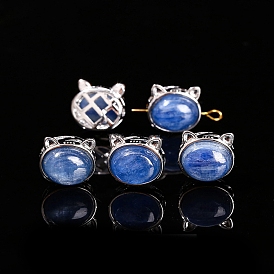 Natural Kyanite Beads, with Alloy Finding, Cat